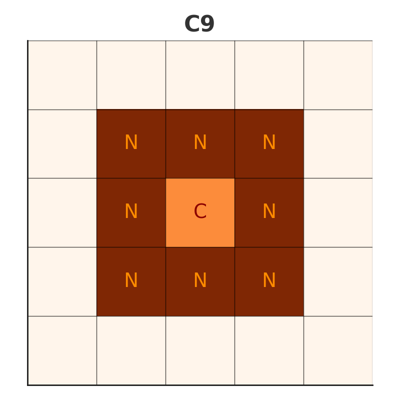 Compact 9 Neighborhood Structure